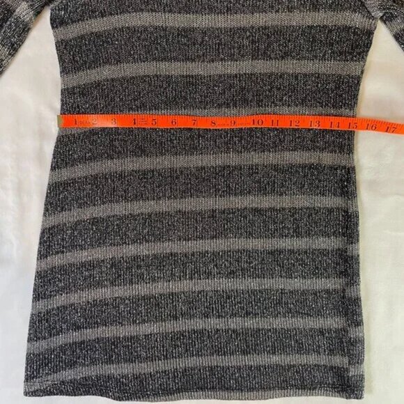 A Pea in the Pod Maternity Tunic Sweater Metallic Gray Stripe Long Sleeve Size S - Picture 5 of 11